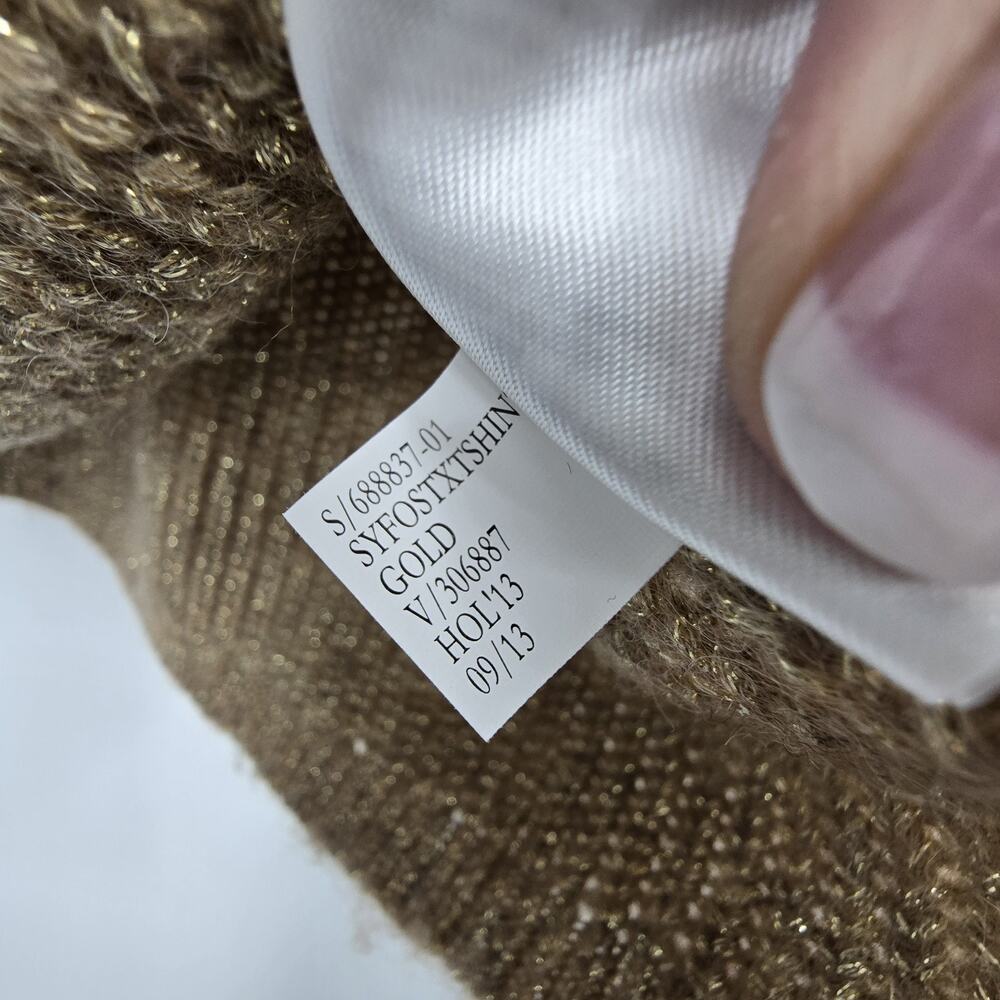 Banana Republic Gold Metallic Alpaca Wool Sweater Womens MED Holiday Minimalist - Picture 7 of 10